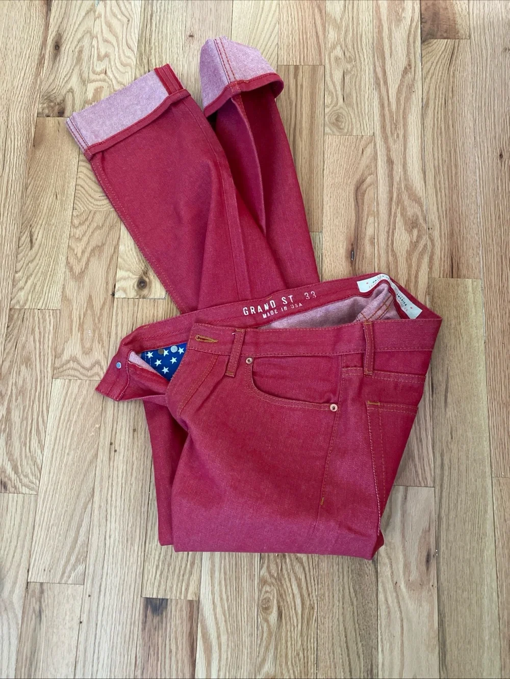 Slim Fit selvedge Men's Red Jeans 👖 - Picture 5 of 5